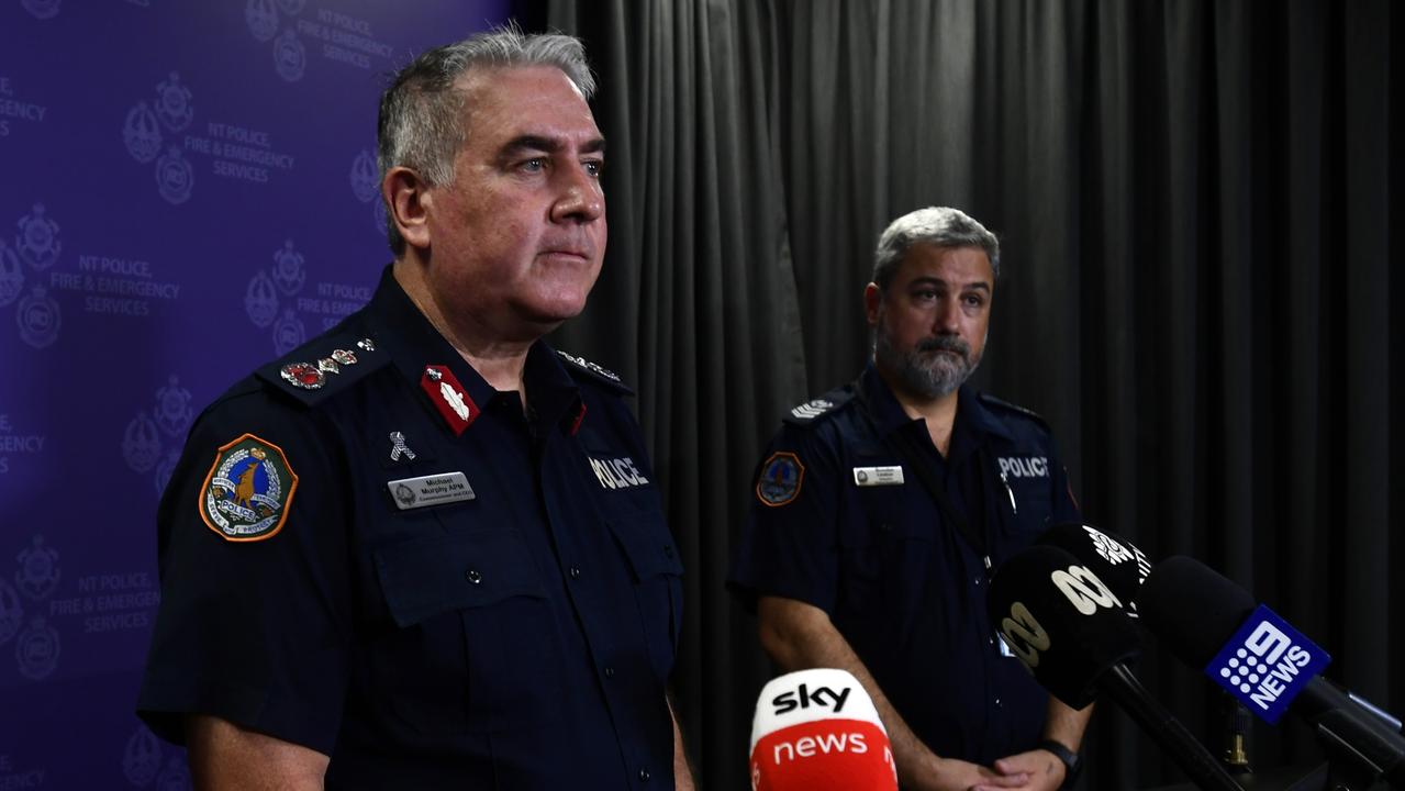 NT Police Commissioner Michael Murphy and Detective Senior Sergeant Brendan Lindner confirm four children are suspected to have been killed in the Pine Creek fatal crash from Friday September 29.