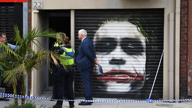 Victoria Police and detectives raided a Port Melbourne property on Wednesday. Picture: AAP Image