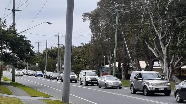 Lengthy delays on Mugga Way, Tweed Heads, today.