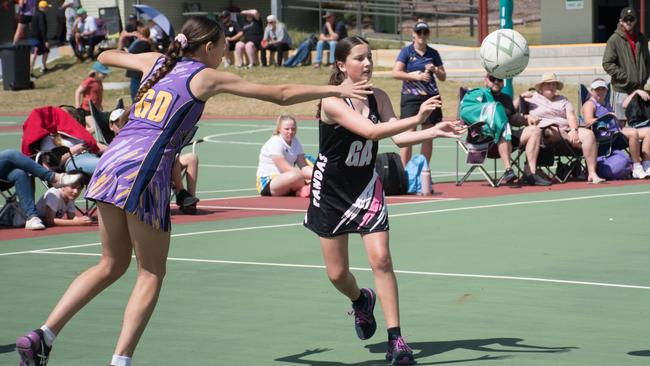 Rebels 9 and Pandas 9 contested the 14/15 years Division 2 grand final at the Doris Howes courts. Picture: Gary Reid