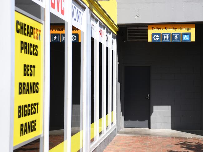 Drinkers at The Bavarian in Knox Ozone are expected to use this public toilet in a nearby laneway. Picture: James Ross