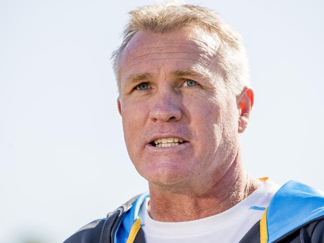 Titans  coach Garth Brennan talking to the media.  Picture: Jerad Williams