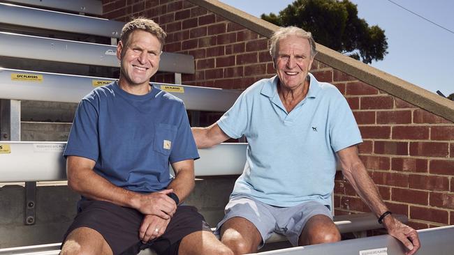 Kane and Graham Cornes at Glenelg Oval, Tuesday, Jan. 28, 2025. Picture: Matt Loxton