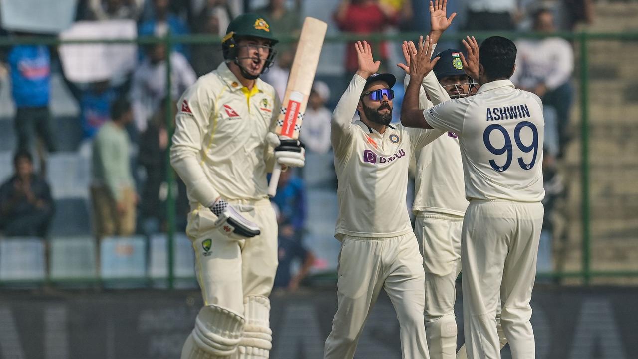 Matt Renshaw was unable to put up any resistance in his innings. (Photo by Money SHARMA / AFP)