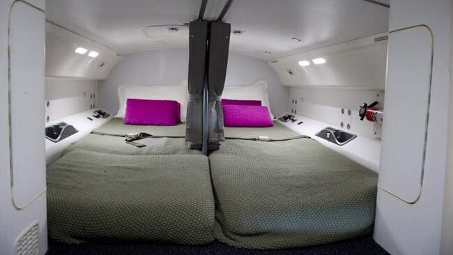 The crew rest area on the Boeing 787-9 Dreamliner