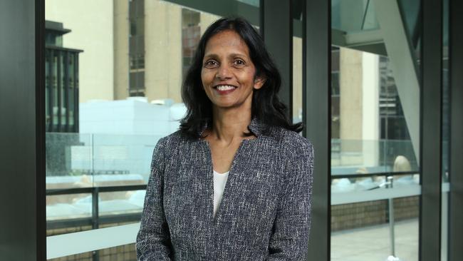 03/05/2024. Shemara Wikramanayake, CEO Macquarie Bank, pictured at Martin Place headquarters in Sydney after announcing financial results. Britta Campion / The Australian