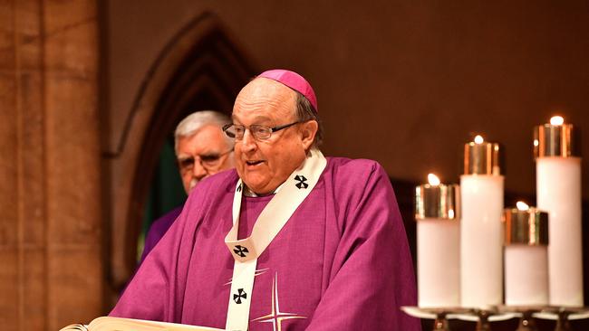 Archbishop Wilson holds a mass for earthquake victims in St Francis Xavier’s Cathedral in 2016. Picture: Keryn Stevens