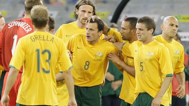 Josip Skoko in his final game for the Socceroos.