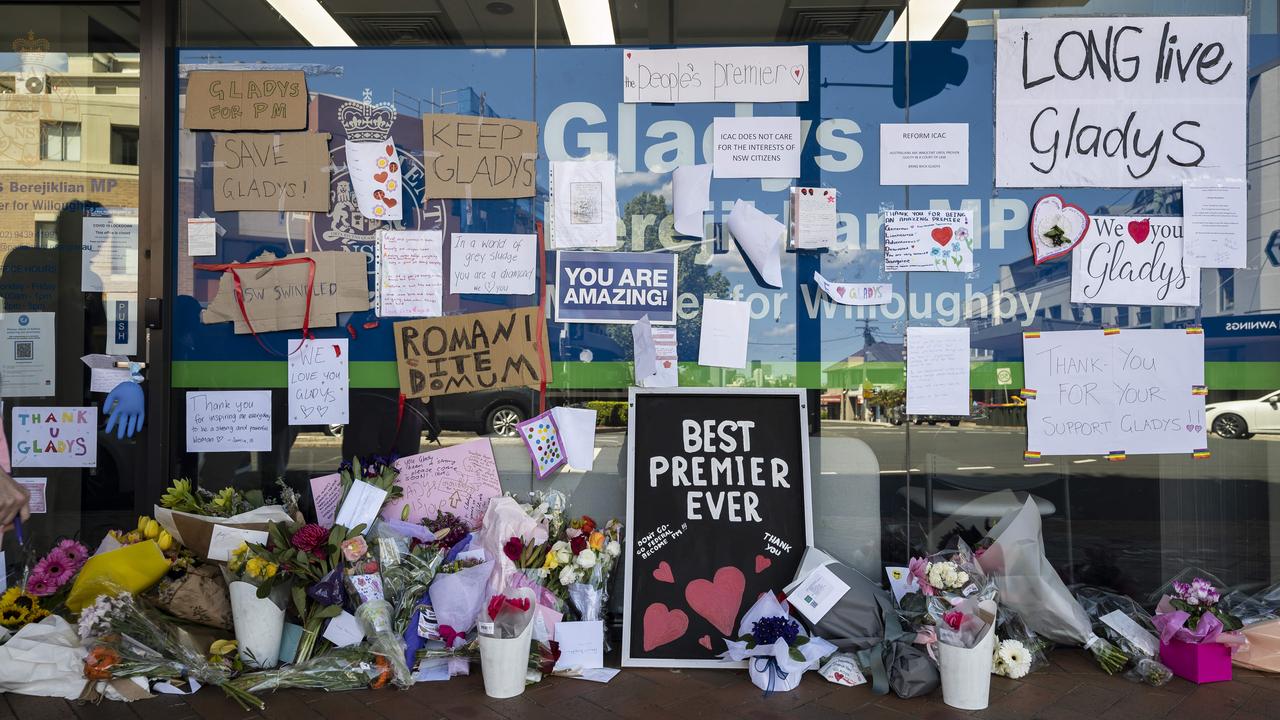 Former NSW Premier Gladys Berejiklian’s office was bombarded with well wishes when she was forced to step down as leader. . Picture: NewsWire