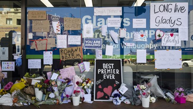 Former NSW Premier Gladys Berejiklian’s office was bombarded with well wishes when she was forced to step down as leader. . Picture: NewsWire