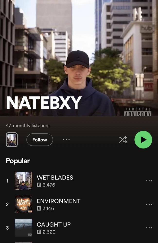 Nate Preston's music has been immortalised on Spotify.