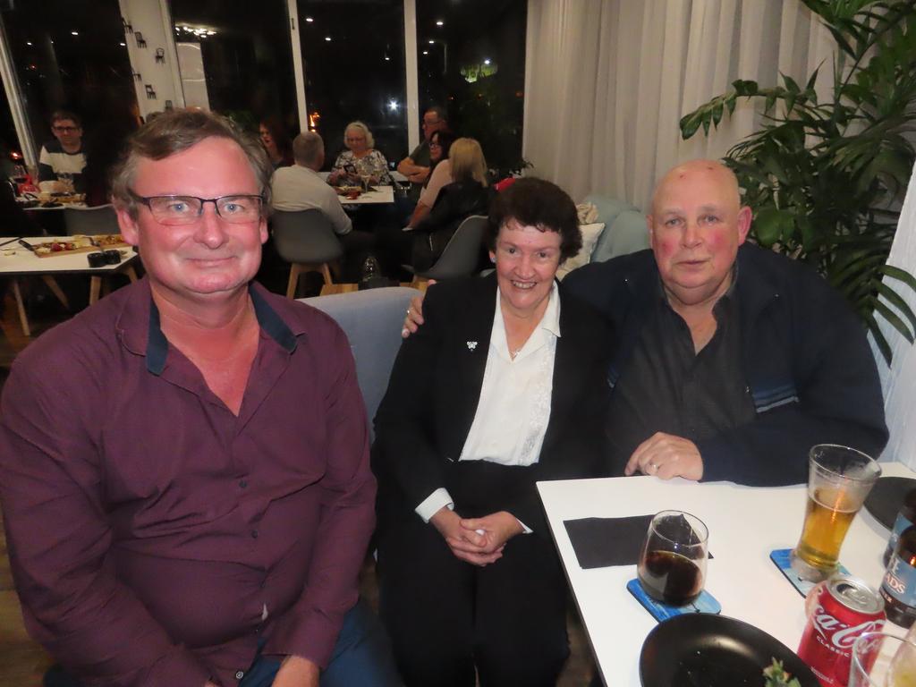 Andrew Adams, Carol Cruse and Dennis Cruse at the opening of Tannins at Torquay.