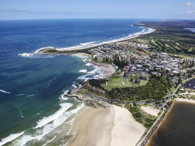 Yamba beaches aerial.