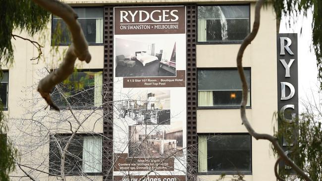 The Rydges on Swanston hotel is at the centre of the quarantine hotel scandal. Picture: Getty Images.