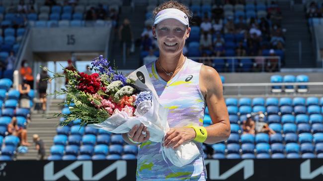 Sam Stosur made it to the second round and got plenty of love in her last singles tournament. Picture: Michael Klein