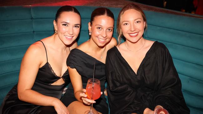 Bronte Langbroek, Amelia Vedelago and Anna Caldwell at the Gold Coast Suns rebrand launch at Nineteen at The Star Gold Coast. Picture, Portia Large.