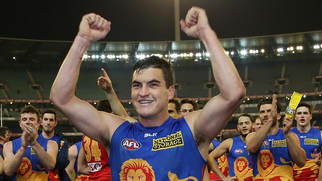 Tom Rockliff after his 100th match for Brisbane. Picture: George Salpigtidis