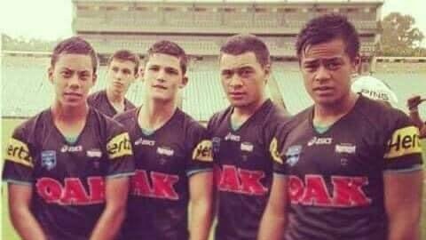 Jarome Luai and Nathan Cleary in the Penrith Harold Matts team.