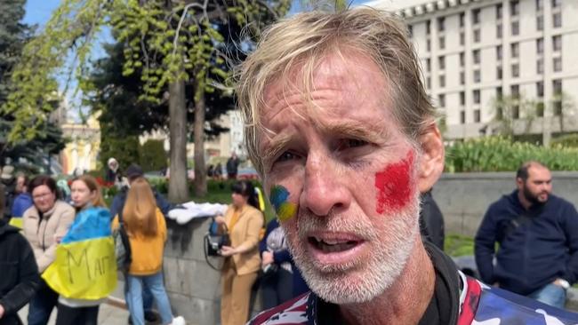 A screengrab taken from AFPTV on September 16, 2024, shows Ryan Wesley Routh speaking during an interview at a rally on the Ukraine-Russia war. Picture: AFPTV/AFP