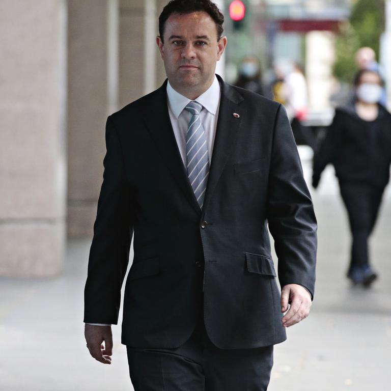 Stuart Ayres arrives at ICAC today. Picture: NCA NewsWire / Adam Yip