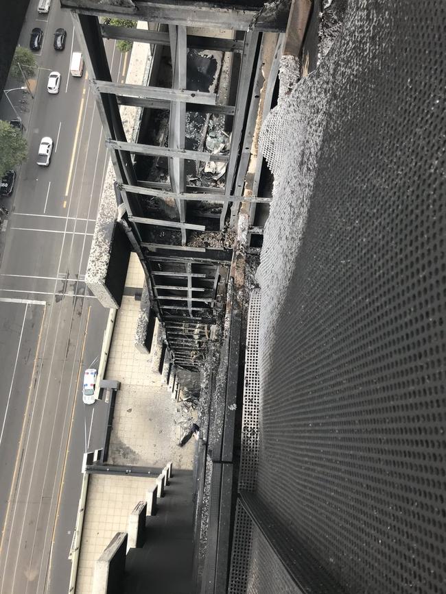 First pictures from the 26th floor inside the Spencer St fire tower.