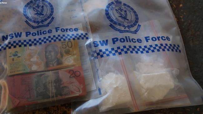 Cash and drugs allegedly seized during the raids. Picture: NSW Police.