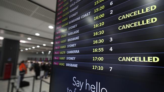 Virgin cancelled a number of flights from Melbourne on Thursday. Picture: Daniel Pockett/Getty Images