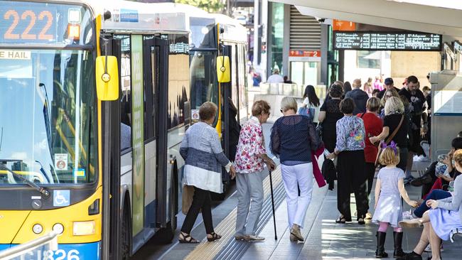 Brisbane seniors will be offered free public transport during off-peak travel periods. Picture: AAP Image/Richard Walker