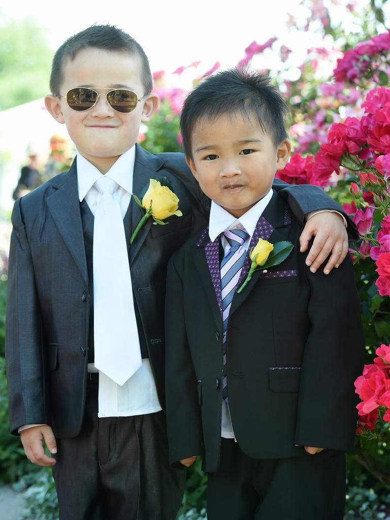 Jasper Buckle (4) and Johann Mendero (3) dress sharply. Picture: Jake Nowakowski