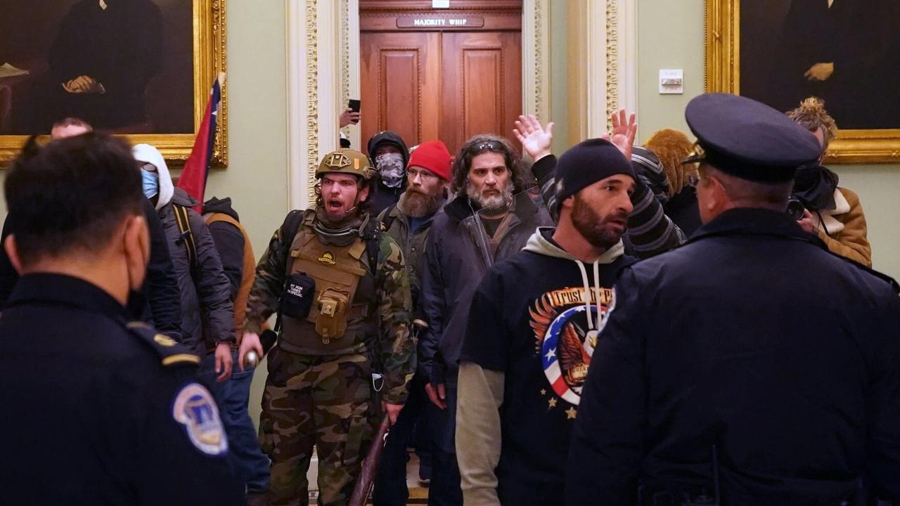 Police have been overpowered by the sheer numbers of Trump supporters at the Capitol. Picture: Twitter/@ByMikeBaker