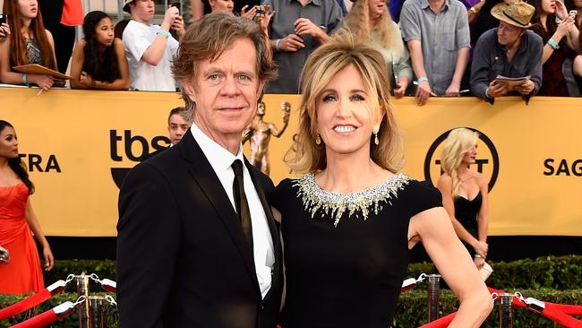 William H. Macy with his wife, Felicity Huffman, in Los Angeles in January. Picture: Getty Images