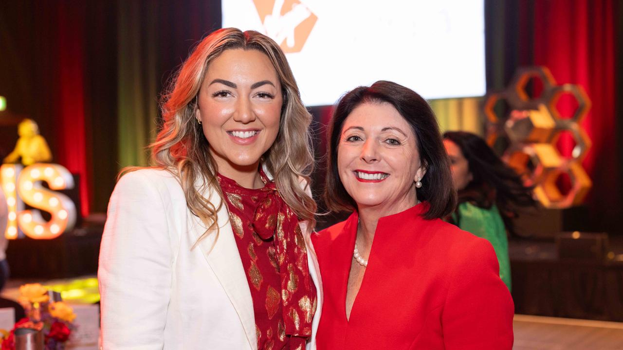 Jess Mellor and Ruth Tate at the Gold Coast Suns Long Lunch at The Star Gold Coast. Picture: Celeste Humphrey (The Pulse with Portia Large).