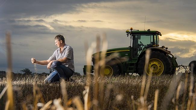 Doug Curno, 46 on his farm at Laanecoorie, near Bendigo. Picture: Jason Edwards