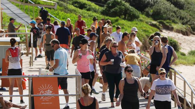 Curl Curl Beach continues to be a hotspot for people congregating. Picture: Matrix