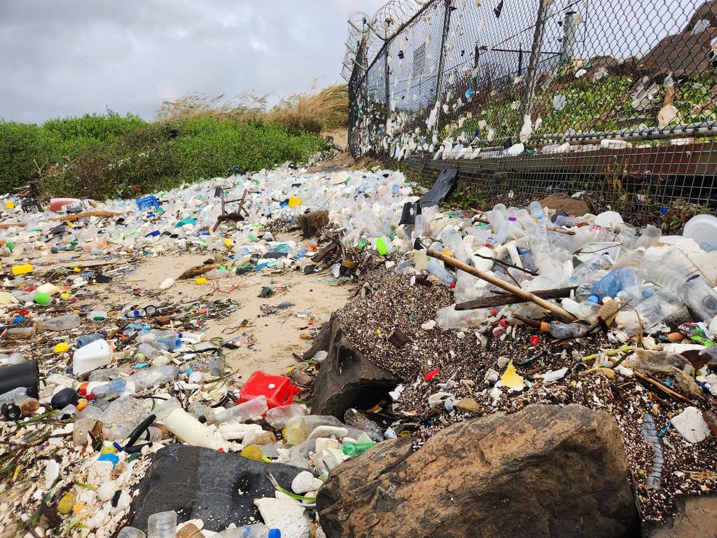 Locals across multiple Sydney suburbs have been met with confronting scenes, after mega storms flooded waterways with tonnes of rubbish waste. Picture: Facebook / Viv Polyblank