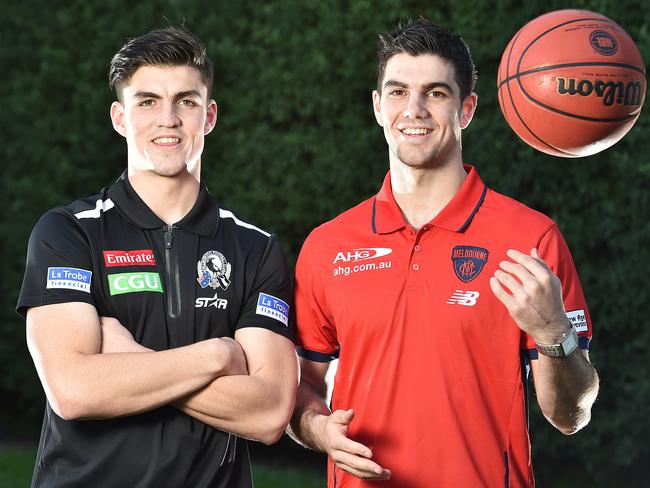 Melbourne have signed college basketballer Corey Maynard, (R) brother of Collingwood footballer Brayden (L) ) , to a rookie contract. Picture: Ellen Smith