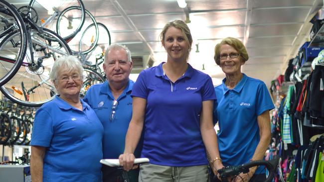 FAMILY FOCUS: Shirley, Brian and Kylie Hedge, and Pam Bradley at Hedge’s Sports Store.