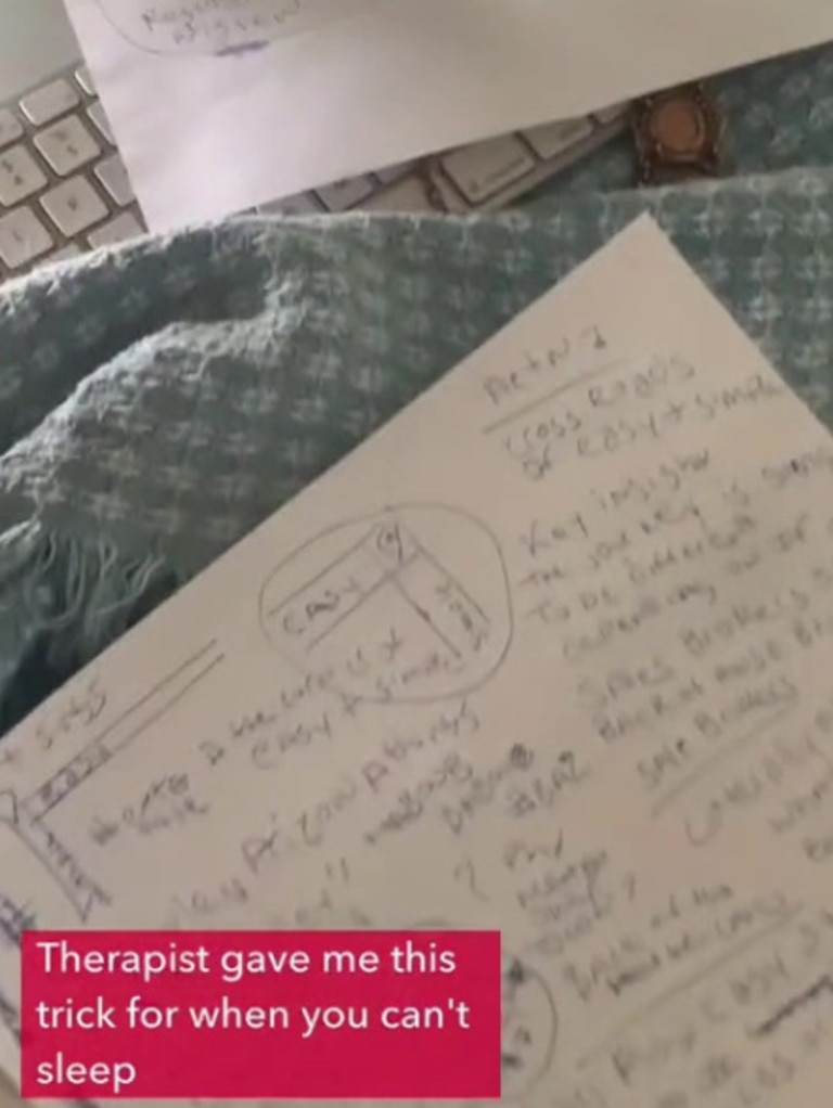 Emily says you should get out of bed and write down everything which is on your mind. Picture: TikTok/praisebeprepared