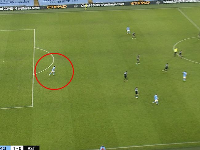 Rodri came from a long way behind the play to affect the lead-up to City's goal.