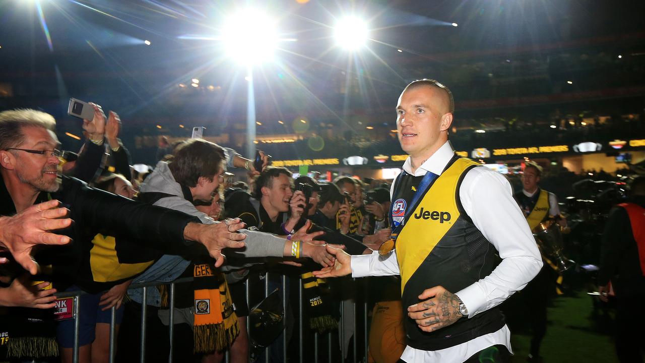 Dustin Martin after the Grand Final on Saturday night.