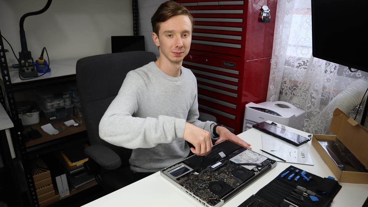 YouTuber Hugh Jeffreys restores and repairs electronics and gadgets to his online audience of more than 860,000. Picture: Hugh Jeffreys