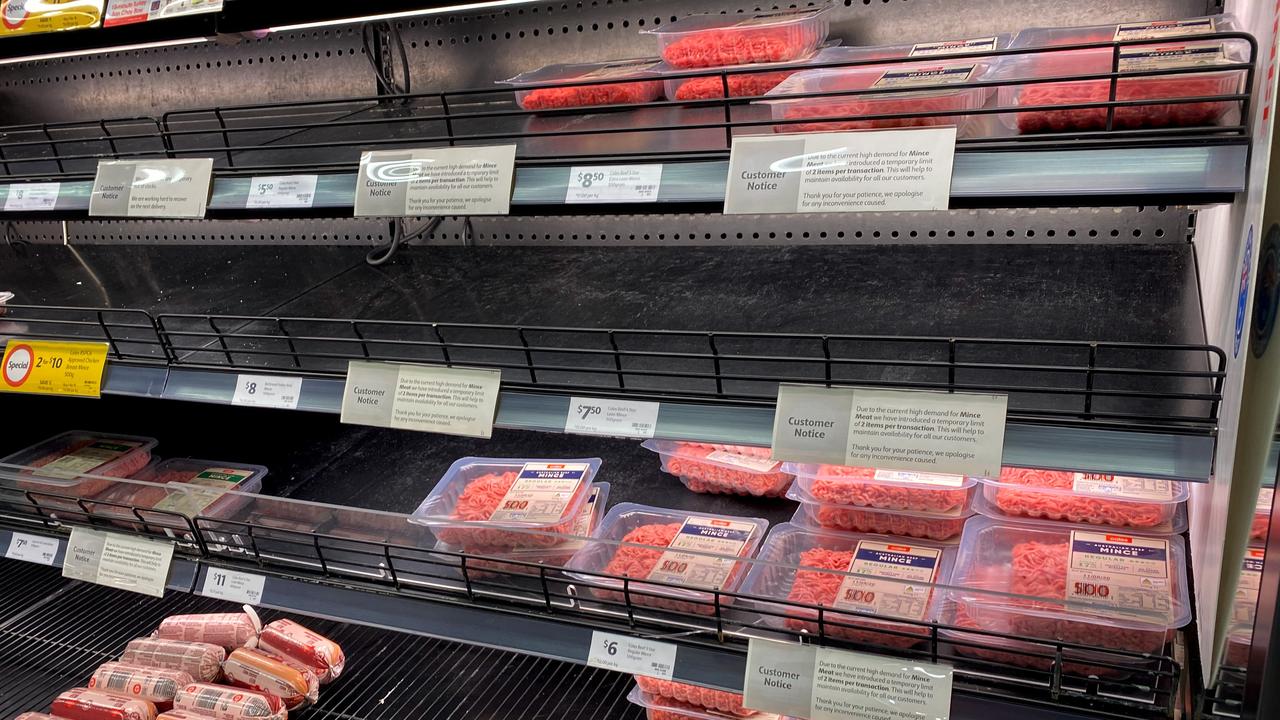Holiday shortages coupled with the impact of Covid-19 has seen meat shelves stripped bare in some supermarkets. Picture: Tony Gough