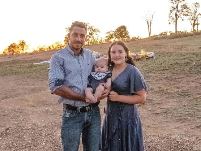 Little Haisley with mum Kelly Lee Beresford and dad Trinity Bell.