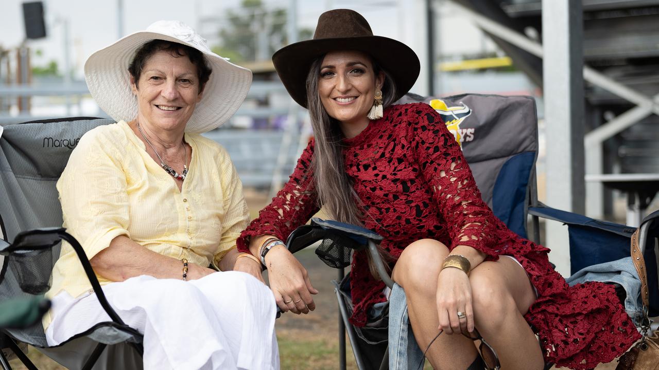 Aurelle Brunjes from Innisfail and daughter Maria Gangemi from Dimbula at Savannah in the Round on Friday. Picture: Emily Barker.