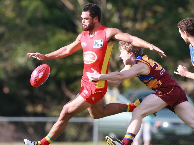 BSM 13.8.2011 Brisbane Lions reserve team vs Gold Coast Suns reserve at Coorperoo. Karmichael Hunt for the Suns. Pic Jono Searle