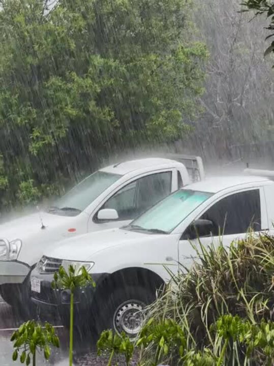 Rain bucketing down on the Sunshine Coast