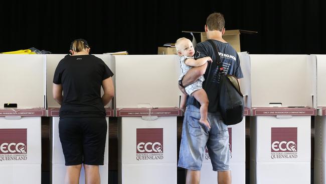 Gold Coast residents voting in the QLD State election.   Picture: JERAD WILLIAMS