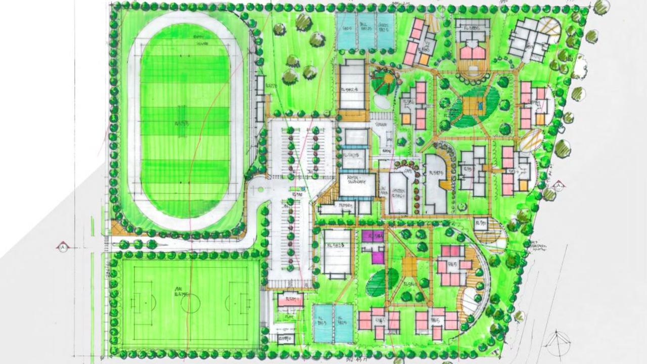 The masterplan of a proposed Catholic school at Westbrook, lodged with TRC in mid-2020.