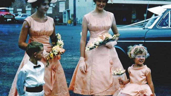 A wedding party in front of the Wintergarden Theatre in Maryborough Street, year unknown. The building is an iconic part of the Bundaberg CBD and has just undergone its latest reincarnation with a $7.5million renovation. Source: Picture Bundaberg.