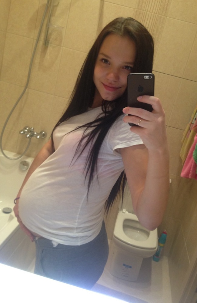 Kristina pictured pregnant with her daughter from her previous marriage. Picture: Supplied